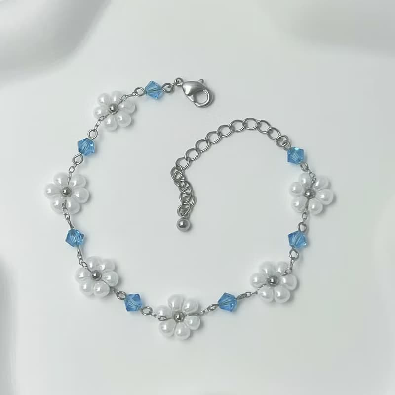 Miyuki 繁花串珠手鏈【奧地利水晶】銀款