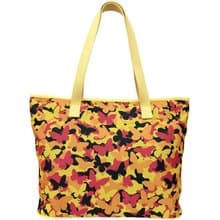 肩背托特包 大容量 / 防潑水 平織緹花 迷幻彩蝶