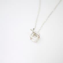 方塊關係簡約純銀項鍊