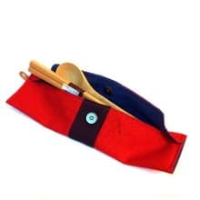 筆袋/筷套 (紅色帆布) (附木製筷子和湯匙) 接單生產*