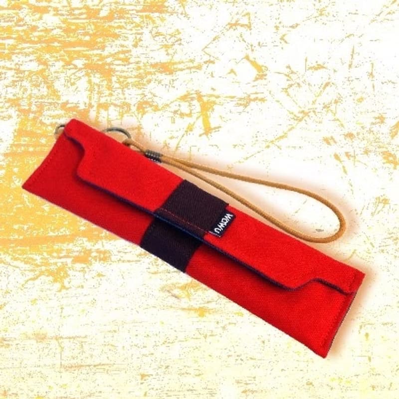 筆袋/筷套 (紅色帆布) (附木製筷子和湯匙) 接單生產*