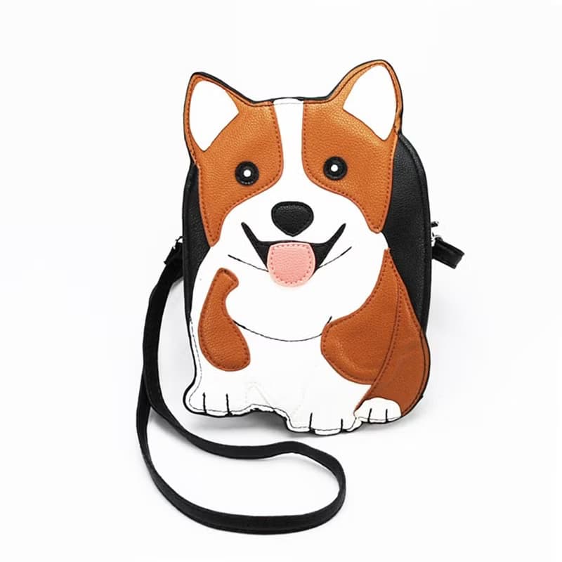 柯基犬童趣造型斜揹包/斜背包/動物包/手機包 - 酷樂村