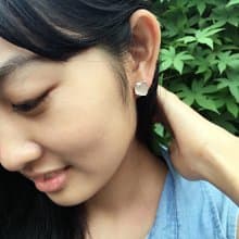 春雨~ 手工純銀方形耳針設計/手作的詩珍愛系列,愛自己幸福中