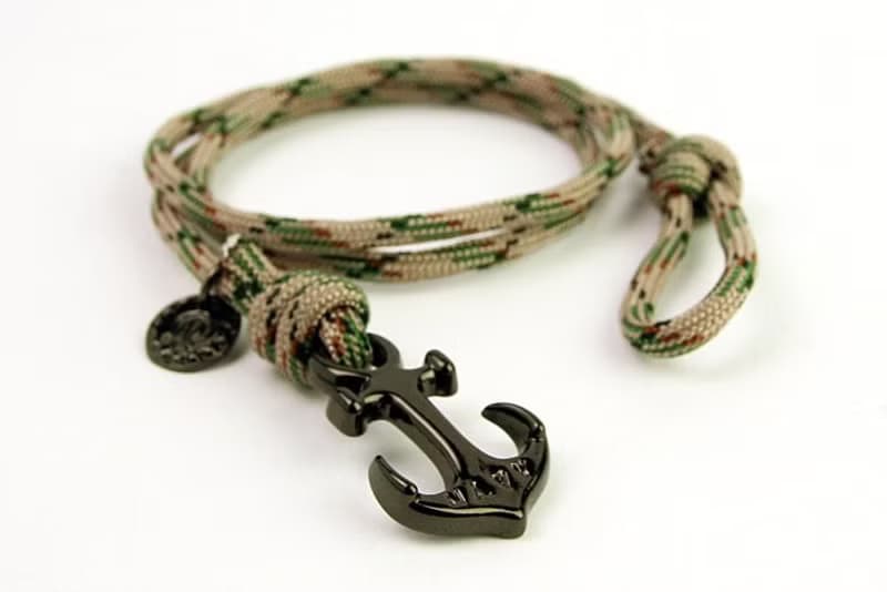 【METALIZE】Anchor with rope bracel 三圈式傘繩手鍊-海錨款-綠迷彩(黑色)
