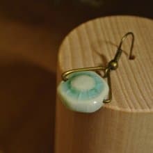 【 T - C 】耳環 日本白瓷 瓷器  限量 自然釉色 無限看不膩色調 攝氏1350高溫燒製