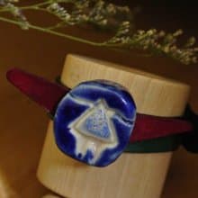 【 T - C 】手環 手鐲 皮革 牛皮 日本白瓷 瓷器  限量 自然釉色 無限看不膩色調 攝氏1350高溫燒製