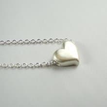 愛心立體純銀項鍊(霧面質感) / 鎖骨鍊  / 手鍊 / 禮物 / 情人節 / 紀念日