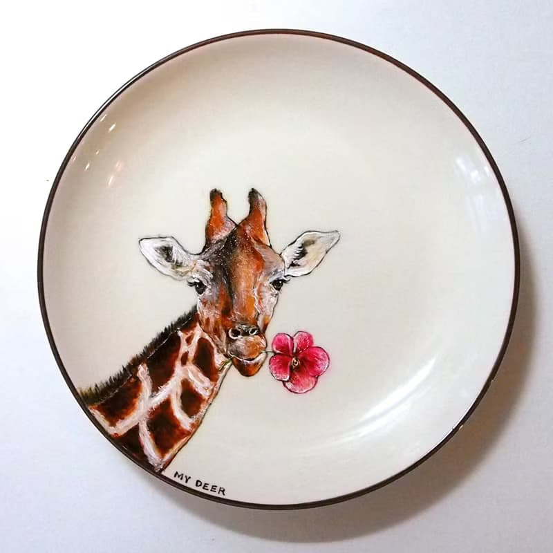 壁掛裝飾盤 / 點心盤系列－非洲長頸鹿也瘋狂