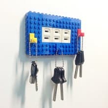 Qubefun 積木掛勾電源蓋+3入積木掛勾(星夜藍) 相容樂高 可愛禮物