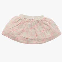 2014秋冬 NUNUNU 白色螢光粉網格紋短裙/GRID skirt(中大童)