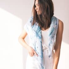 這個夏天想去北極手工圍巾/絲巾 - 藍色Arctic Scarf