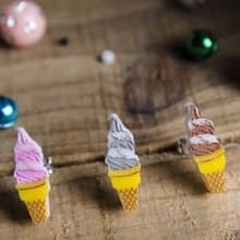 ▲霜淇淋▲巧克力/草莓/原味/抗過敏鋼針/可改夾式