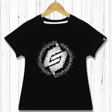STATELYWORK 網點LOGO T-童裝短T-黑