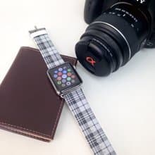 Apple / Samsung Watch 格子黑色圖案錶帶適合任何型號 - 61