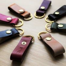 【Mini5】多色可選真皮黃銅鑰匙圈 /情人節禮物