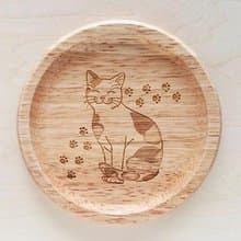 三色貓 圓形杯墊