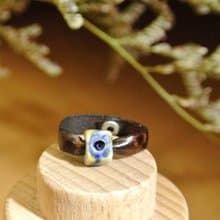 【 T - C 】戒指 皮革 牛皮 日本白瓷 瓷器  限量 自然釉色 無限看不膩色調 攝氏1350高溫燒製