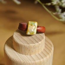 【 T - C 】戒指 皮革 牛皮 日本白瓷 瓷器  限量 自然釉色 無限看不膩色調 攝氏1350高溫燒製