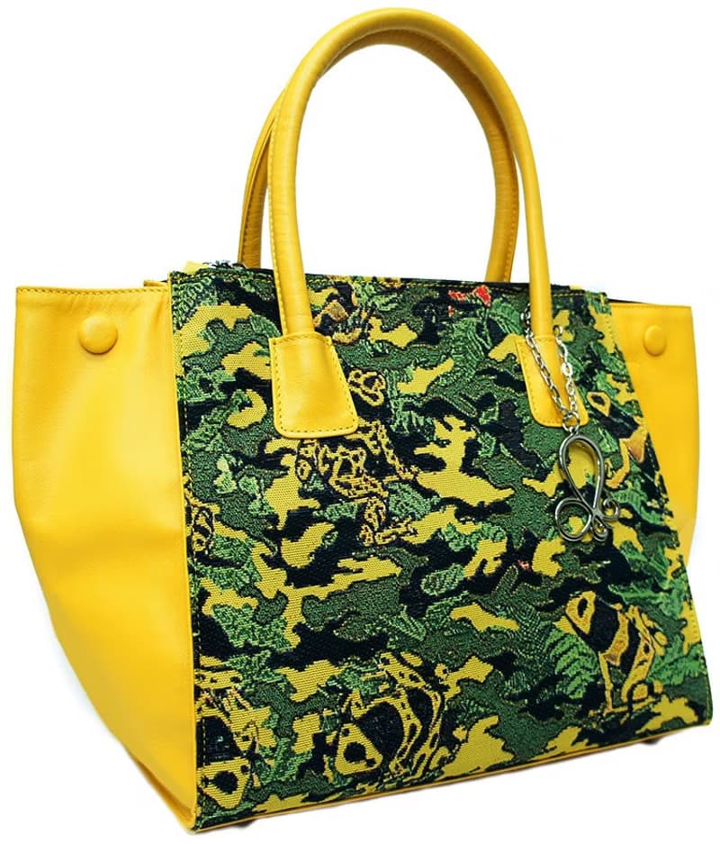 手提包 真皮/布防潑水 平織緹花 迷彩青蛙