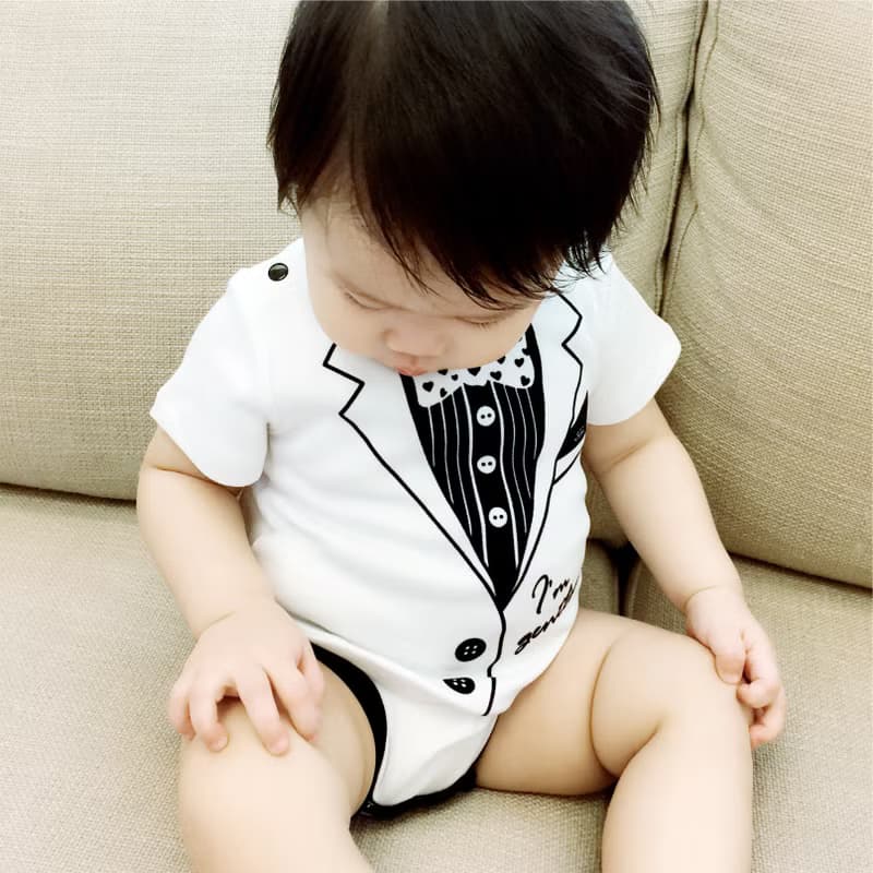 PUREST  小紳士 西裝款 短袖 寶寶彌月禮盒組 嬰兒 新生兒 送禮
