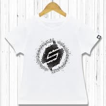 STATELYWORK 網點LOGO T-童裝短T-白