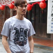 【絕版特惠】復古T-shirt-牡丹相機(中麻灰色)