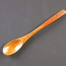 漆茶湯匙　點點刻痕設計　橙色