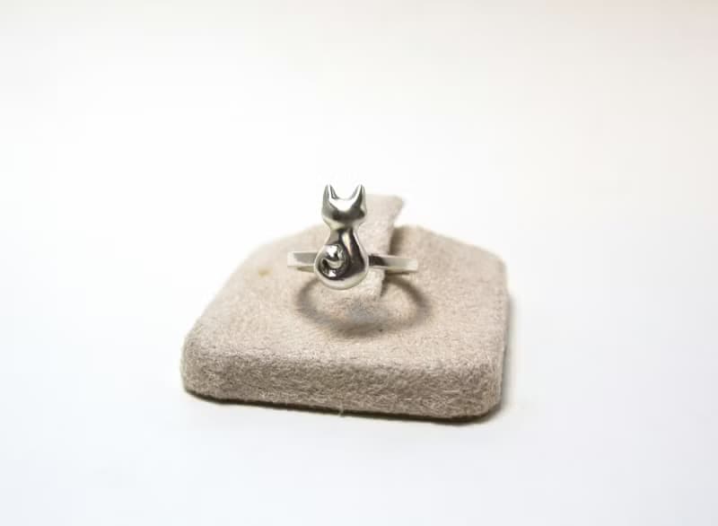 貓奴 生日 週年 愛情 聖誕 禮物 手工訂作 純銀小貓尾戒