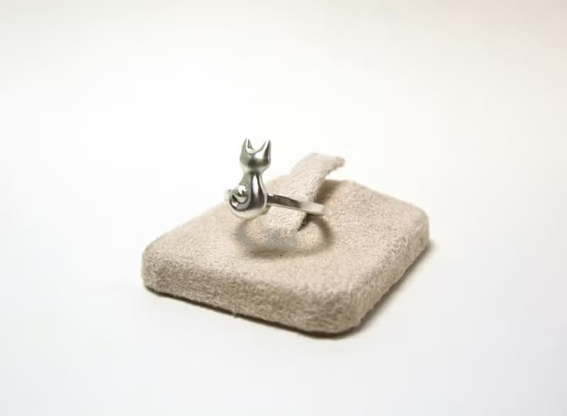 貓奴 生日 週年 愛情 聖誕 禮物 手工訂作 純銀小貓尾戒