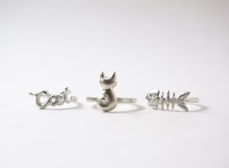 貓奴 生日 週年 愛情 聖誕 禮物 手工訂作 純銀小貓尾戒