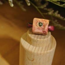 【 T - C 】戒指 皮革 牛皮 日本白瓷 瓷器  限量 自然釉色 無限看不膩色調 攝氏1350高溫燒製