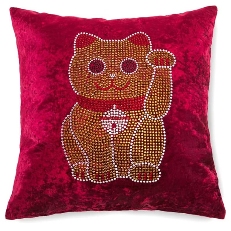 【GFSD】水鑽精品-招財貓幸運抱枕