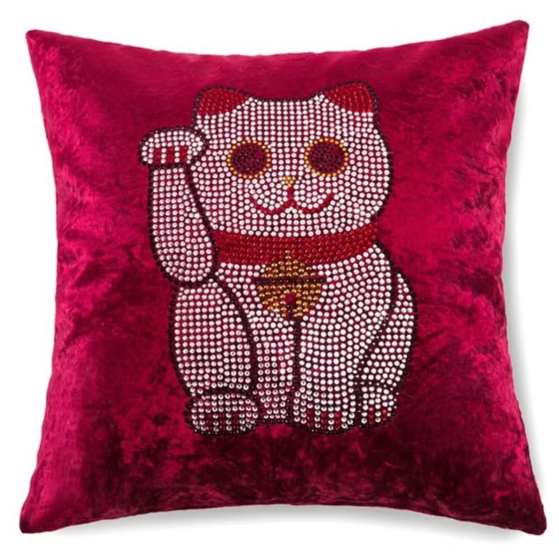 【GFSD】水鑽精品-招財貓幸運抱枕