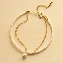 ブレスレット・淡水パールと14KGFのまるで糸のような華奢で大人っぽいブレスレット・ThreadBr01