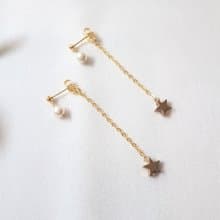 南十字星 ‧ 珍珠 黃銅 耳環