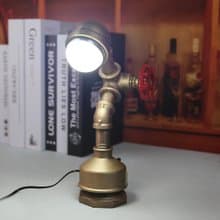 美式復古風LED創意台燈個性書房臥室裝飾水管燈