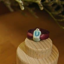 【 T - C 】戒指 皮革 牛皮 日本白瓷 瓷器  限量 自然釉色 無限看不膩色調 攝氏1350高溫燒製