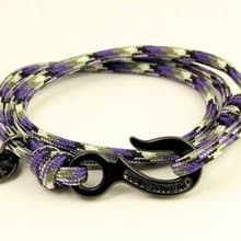 【METALIZE】Hook with rope bracelet 三圈式傘繩手鍊 -工業鉤款-紫迷彩(黑色)