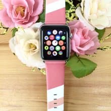 Apple Watch Series 1 - 5 粉紅色幾何圖案皮錶帶 38 40 42 44 mm