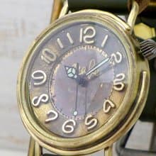 手作り時計 Big Wheel2-B JUMBO36mm Brass(真鍮) 立体数字インデックス (JUM125 KH)