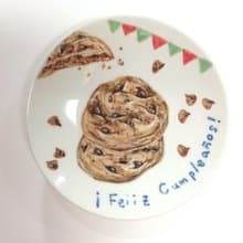 巧克力豆手工餅乾 - 生日手繪小碟