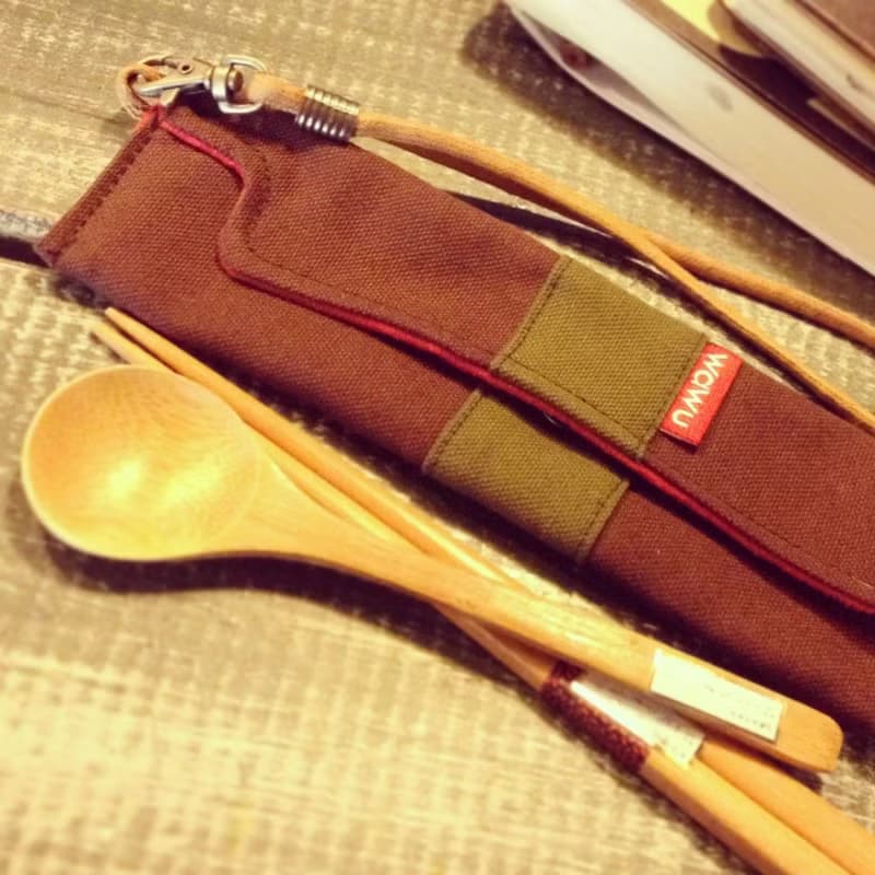 筆袋/筷套 (抹茶) (附木製筷子和湯匙) 接單生產*