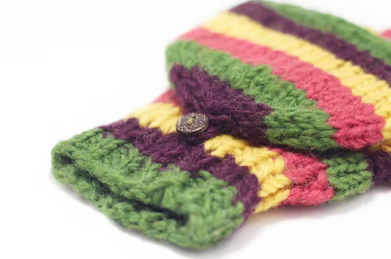 新年禮物 手織純羊毛針織手套 / 可拆卸手套 / 內刷毛手套 / 保暖手套 - 夕陽下的森林