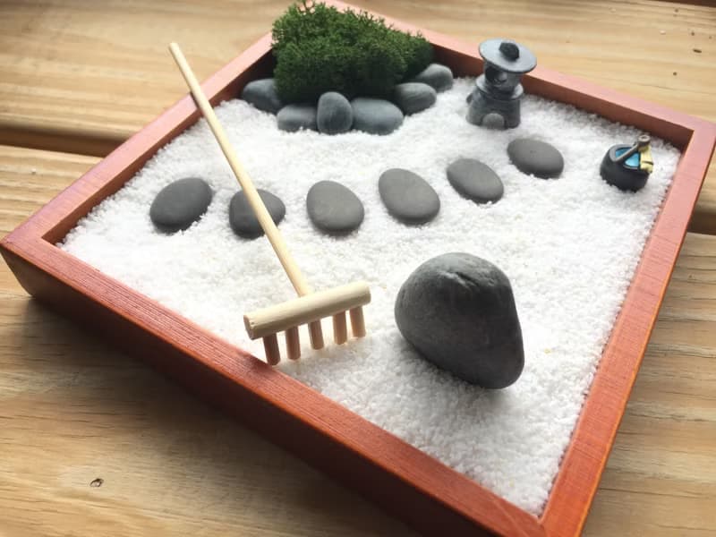 純自然 日式 禪庭 木盒 沙盤 枯山水 石燈 節日 送禮 小物 zen