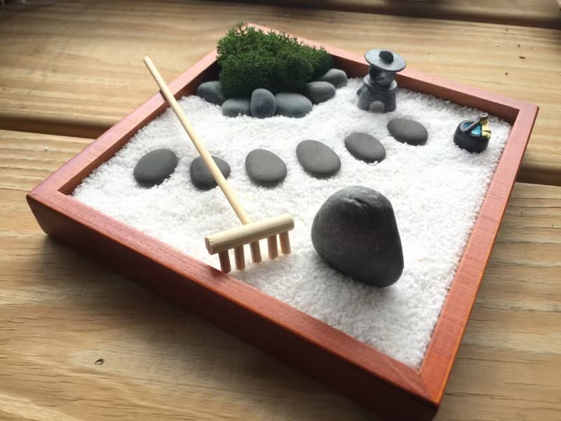 純自然 日式 禪庭 木盒 沙盤 枯山水 石燈 節日 送禮 小物 zen