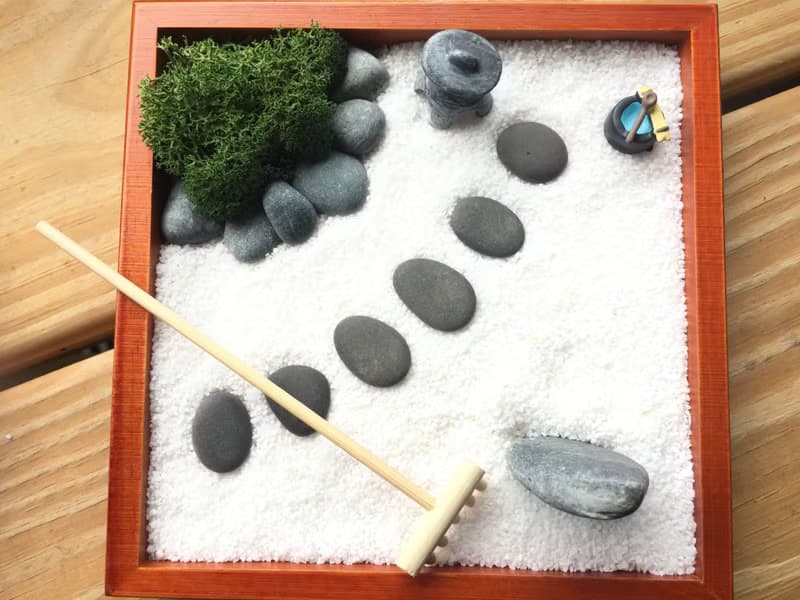 純自然 日式 禪庭 木盒 沙盤 枯山水 石燈 節日 送禮 小物 zen