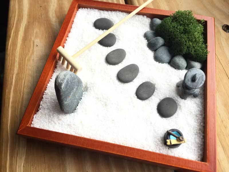 純自然 日式 禪庭 木盒 沙盤 枯山水 石燈 節日 送禮 小物 zen