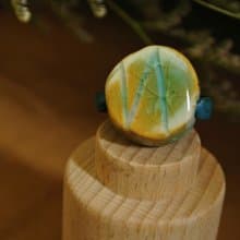 【 T - C 】戒指 皮革 牛皮 日本白瓷 瓷器  限量 自然釉色 無限看不膩色調 攝氏1350高溫燒製