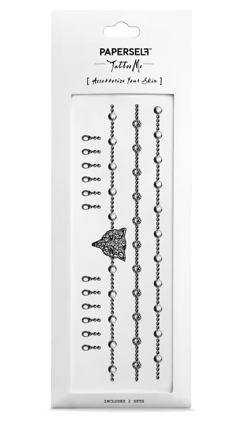 手鍊狐狸珠寶 -2入紋身貼紙 原創手繪設計