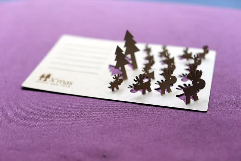 聖誕立體卡片 樹光站鹿N8
